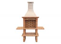 Ref. 115 toda em Tijolo - 150 cm x 57 cm x 220 cm, CxLxA | Grelhador 60 cm x 40 cm, CxL | 570 kg